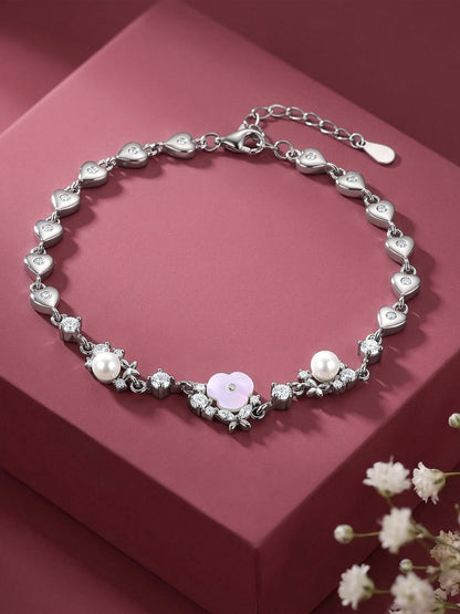 Silver Heart Grace Bracelet