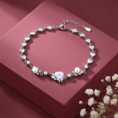 Silver Heart Grace Bracelet