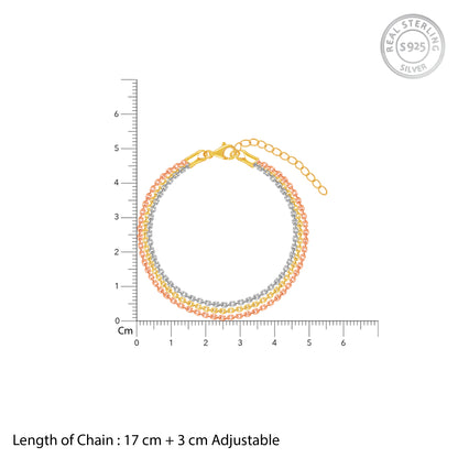 Triple Tone Franco Silver Bracelet