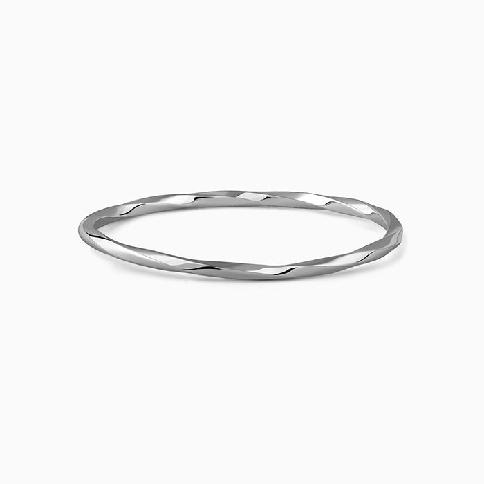 Silver Twisted Solid Bangle