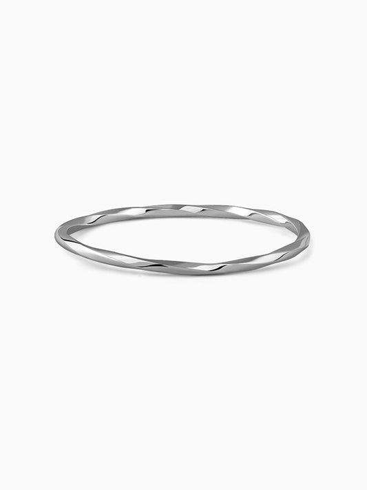 Silver Twisted Solid Bangle (Size 2.6)