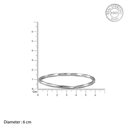 Silver Twisted Solid Bangle