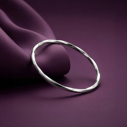 Silver Twisted Solid Bangle
