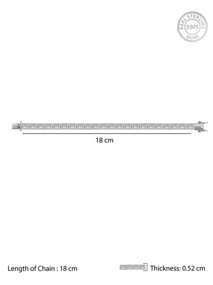Silver Baguette Cut Tennis Bracelet