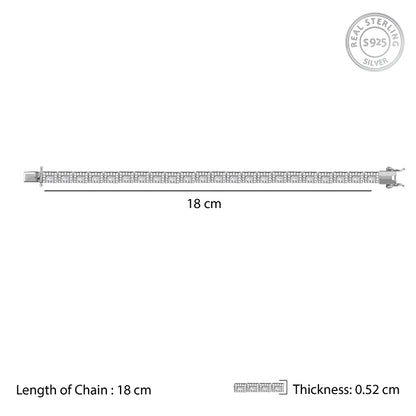 Silver Baguette Cut Tennis Bracelet