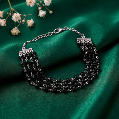 Silver Nocturnal Flow Layred Bracelet