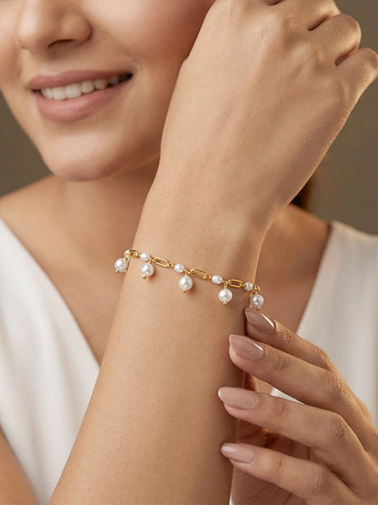 Golden Jessica Pearl Bracelet