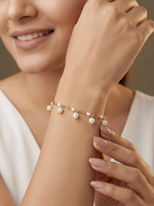 Golden Jessica Pearl Bracelet