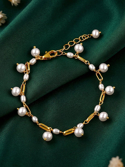 Golden Jessica Pearl Bracelet