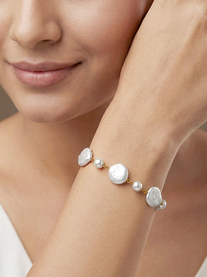 Golden Megan Pearl Bracelet