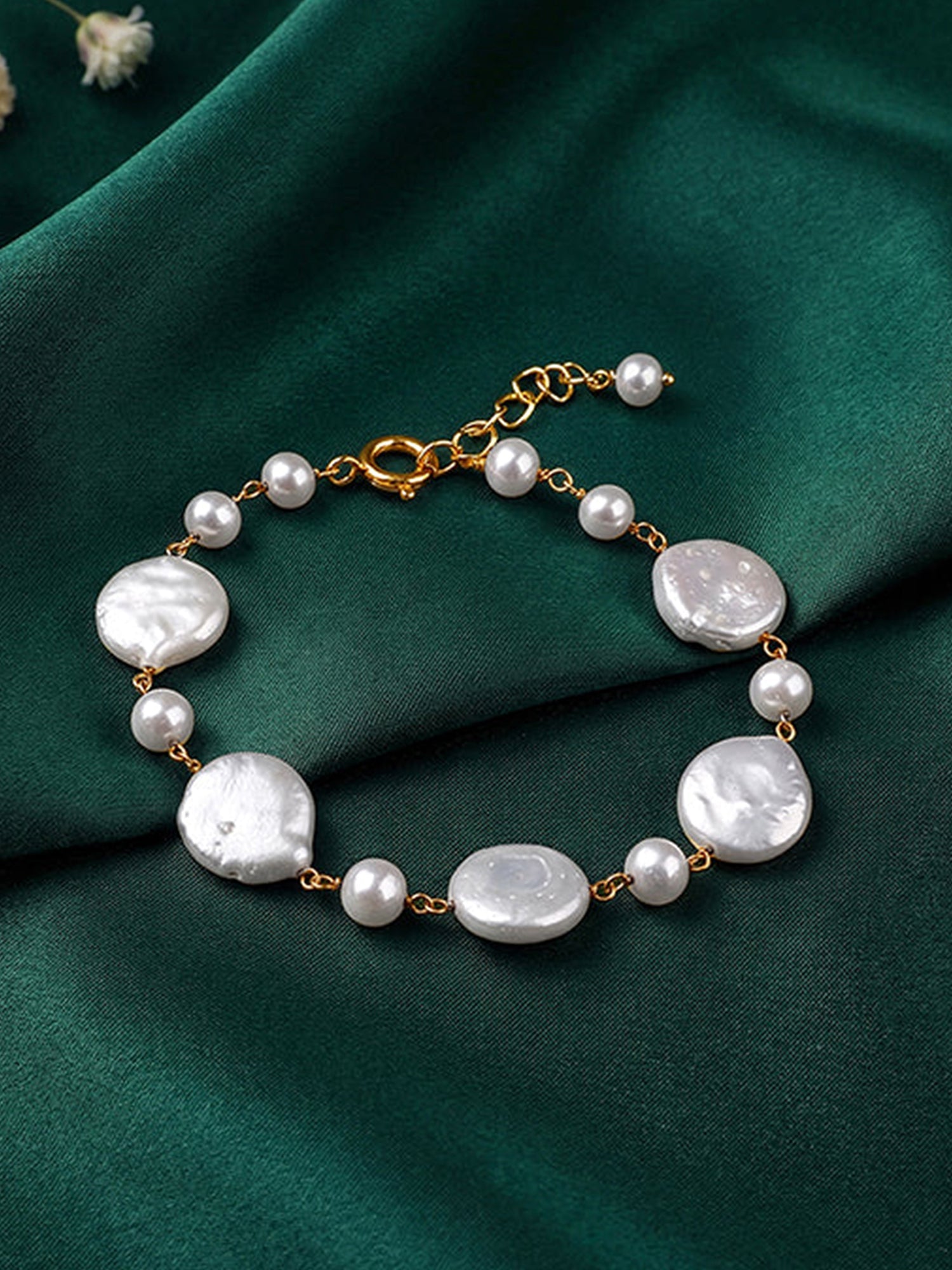 Golden Megan Pearl Bracelet