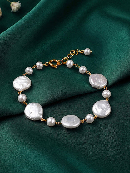 Golden Megan Pearl Bracelet
