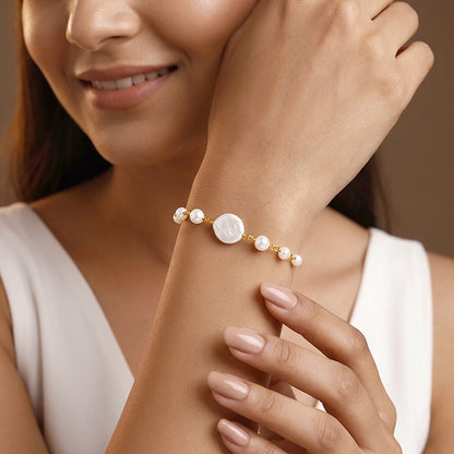 Golden Charlize Pearl Bracelet