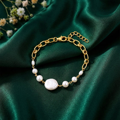 Golden Charlize Pearl Bracelet