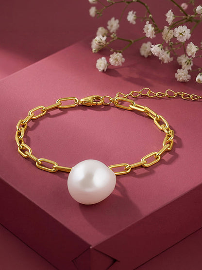 Golden Katharine Pearl Bracelet