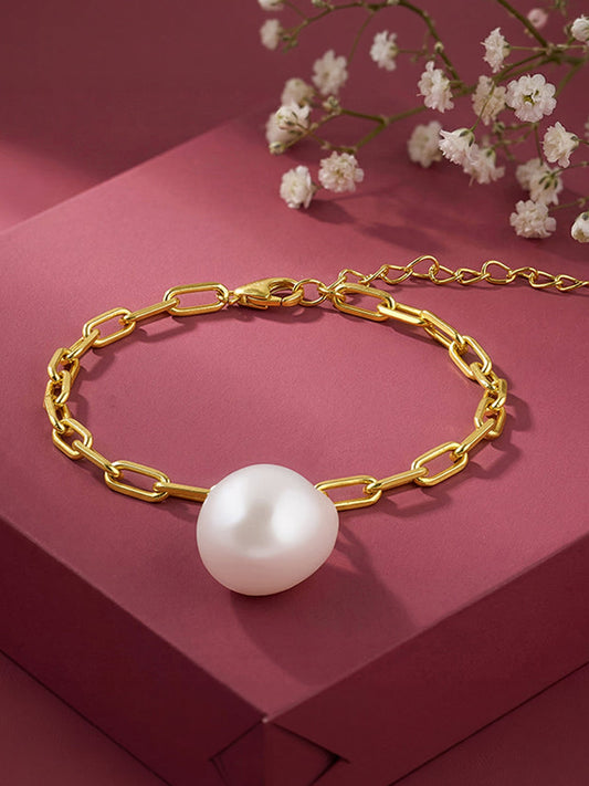 Golden Katharine Pearl Bracelet