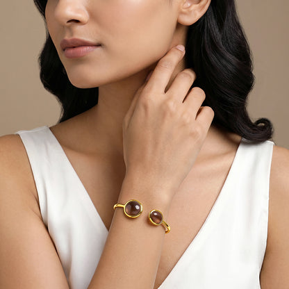 Golden Dual Essence Cuff Bracelet