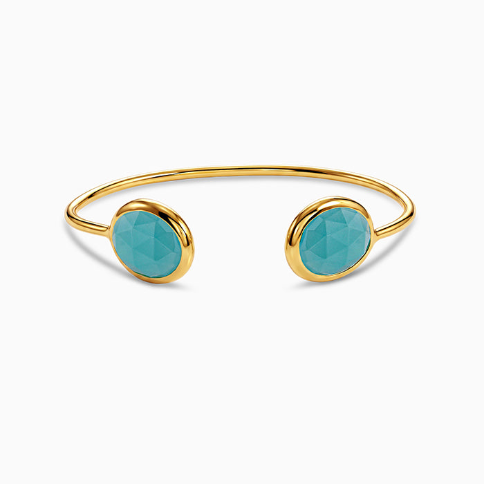 Golden Blue Onyx Cuff Bracelet