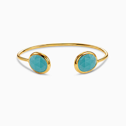 Golden Blue Onyx Cuff Bracelet