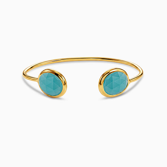 Golden Blue Onyx Cuff Bracelet