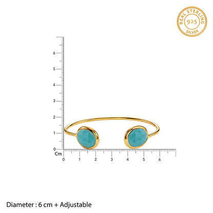 Golden Blue Onyx Cuff Bracelet