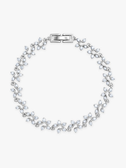 Silver Valora Floral Bracelet (Size 5.88)