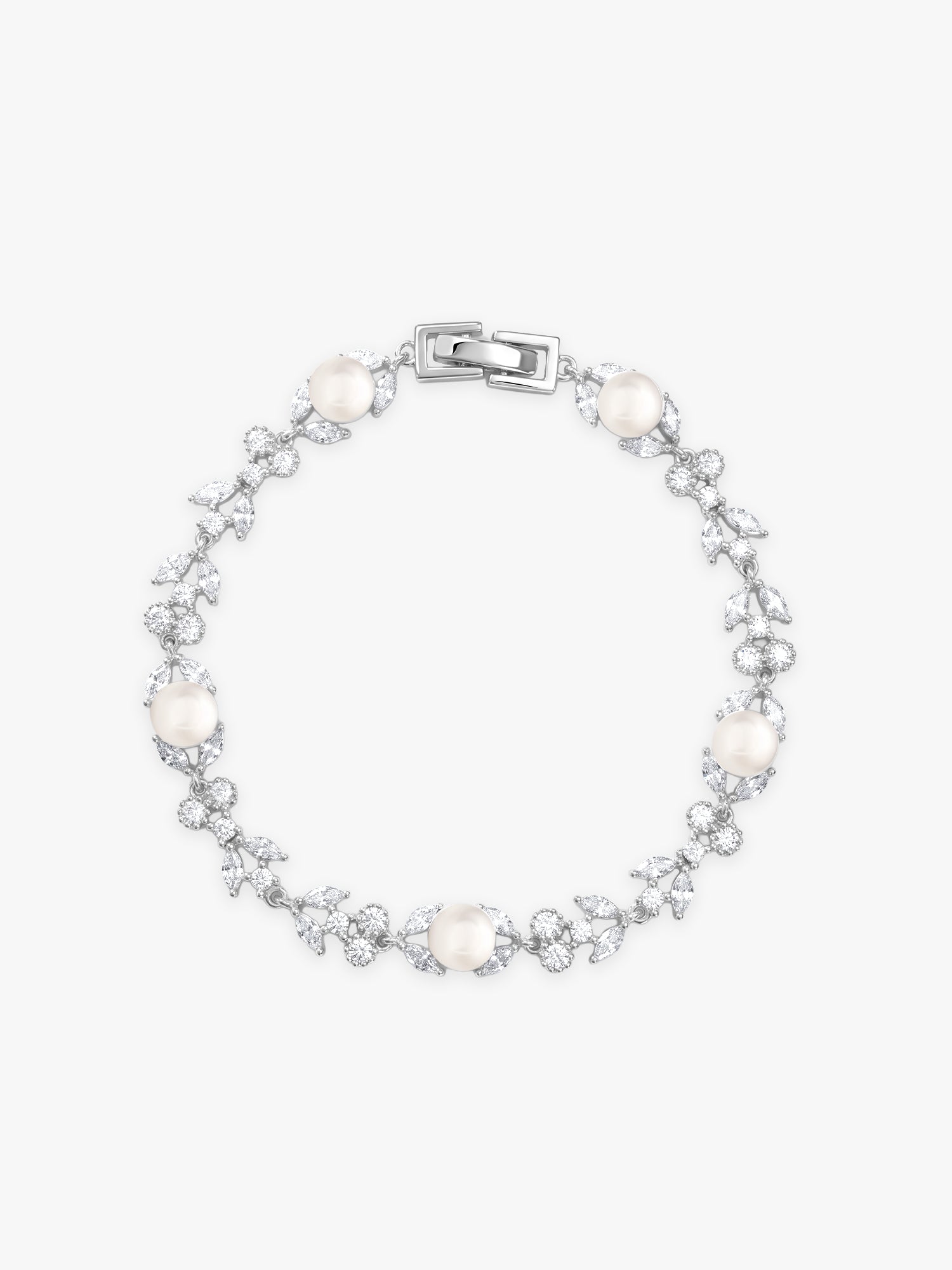 Silver Crawford Pearl Bracelet (Size 5.57)