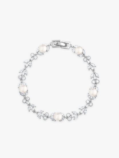 Silver Crawford Pearl Bracelet (Size 5.57)