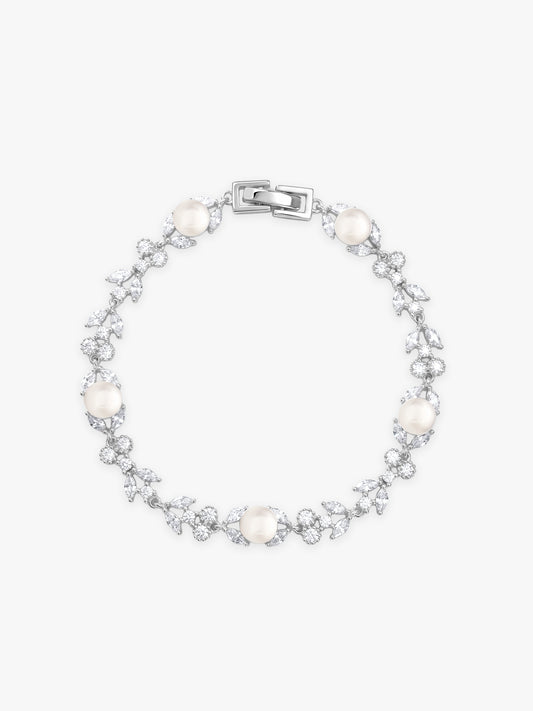 Silver Crawford Pearl Bracelet (Size 5.57)