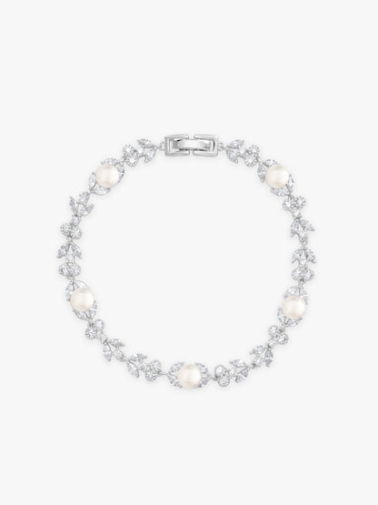 Silver Crawford Pearl Bracelet (Size 6.2)