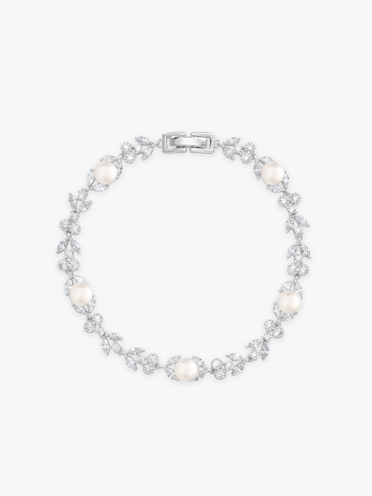 Silver Crawford Pearl Bracelet (Size 6.2)