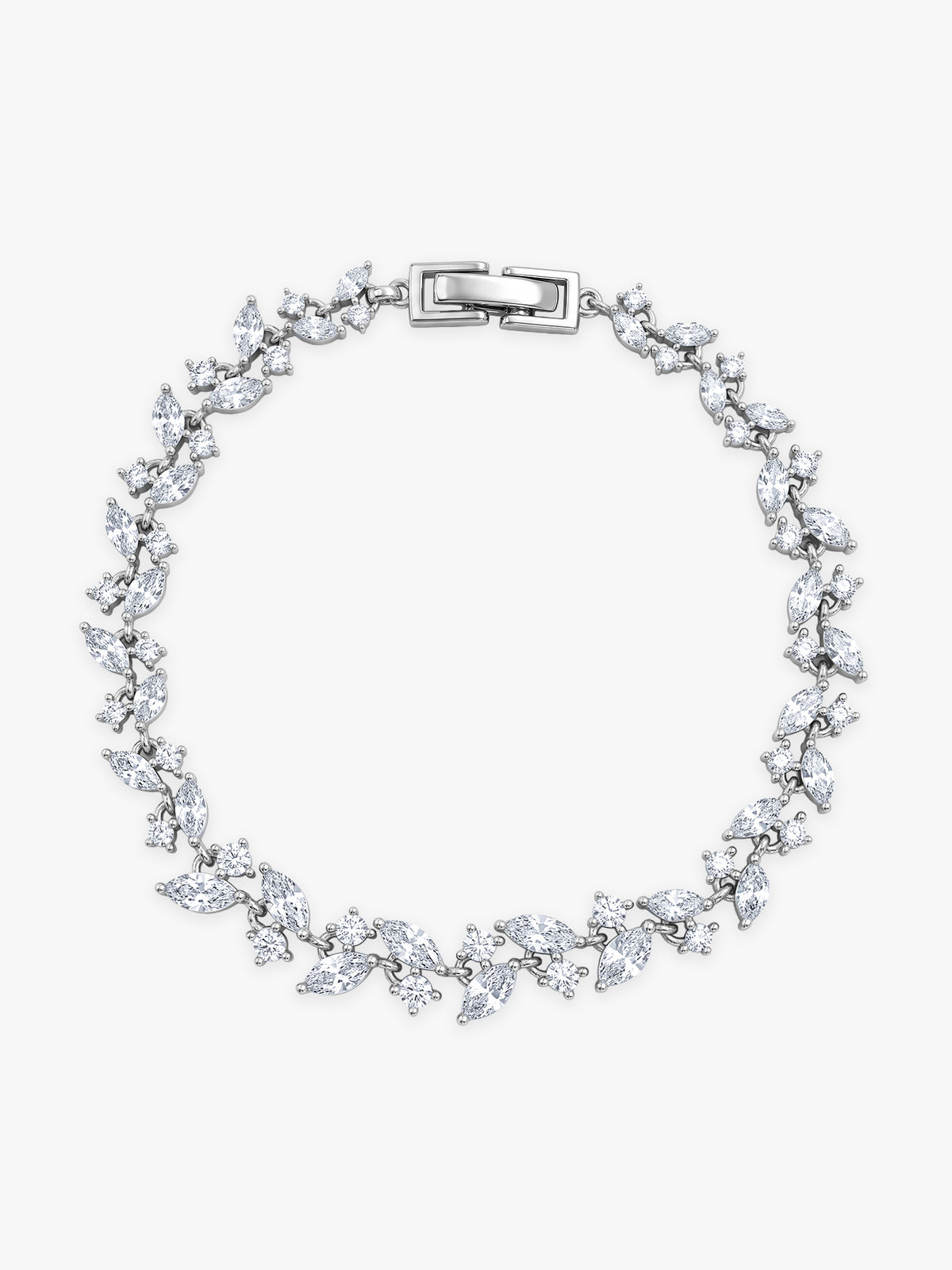 Silver Celestielle Floral Bracelet (Size 5.73)