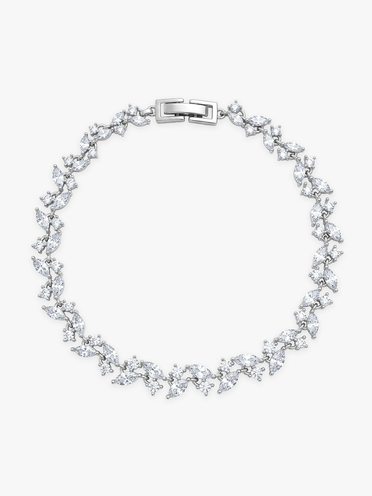 Silver Celestielle Floral Bracelet (Size 6.04)
