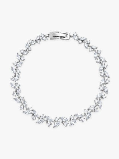 Silver Celestielle Floral Bracelet (Size 6.04)
