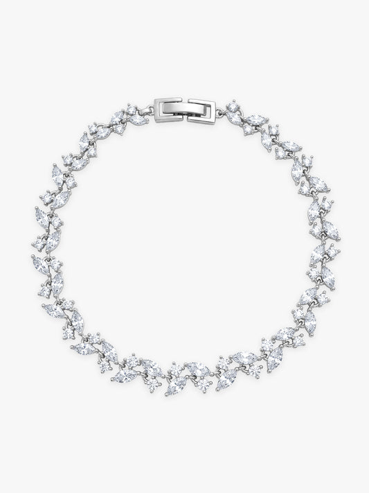 Silver Celestielle Floral Bracelet (Size 6.04)