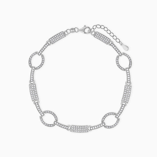 Silver Bars & Loops Bracelet