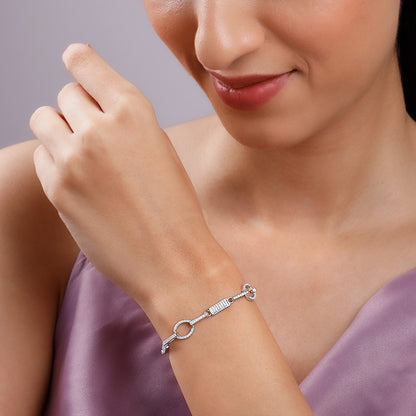 Silver Bars & Loops Bracelet