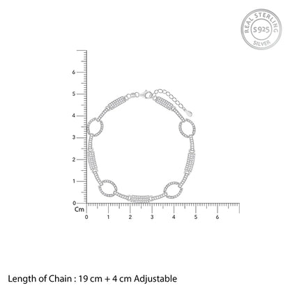 Silver Bars & Loops Bracelet