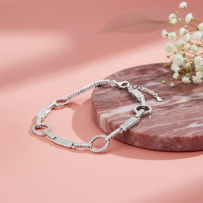 Silver Bars & Loops Bracelet