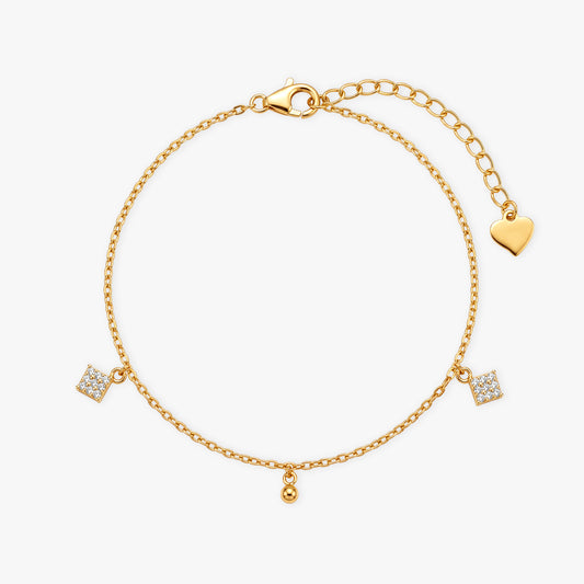 Golden Charm Drop Bracelet