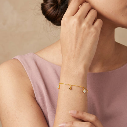 Golden Charm Drop Bracelet