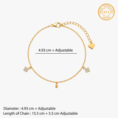 Golden Charm Drop Bracelet