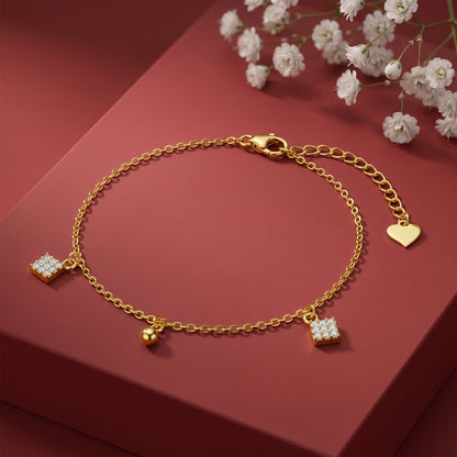 Golden Charm Drop Bracelet