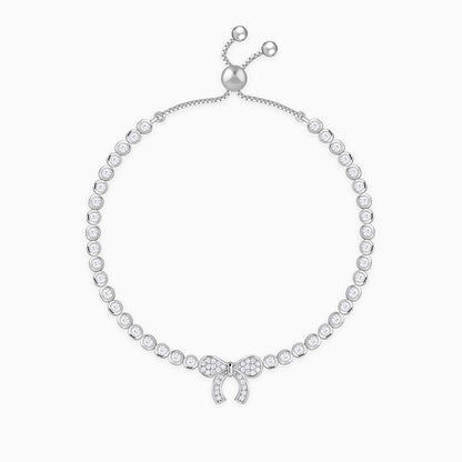 Silver Shinny Bow Bracelet