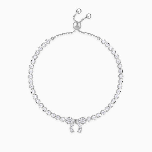Silver Shinny Bow Bracelet