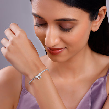 Silver Shinny Bow Bracelet