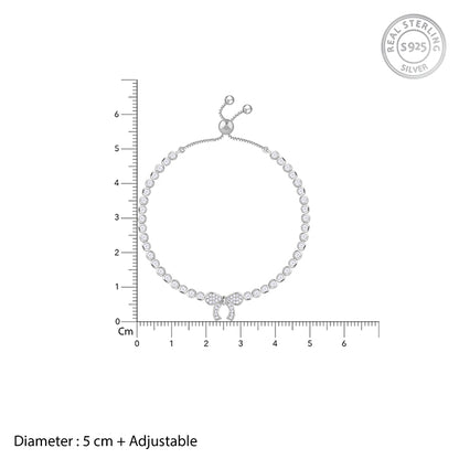 Silver Shinny Bow Bracelet