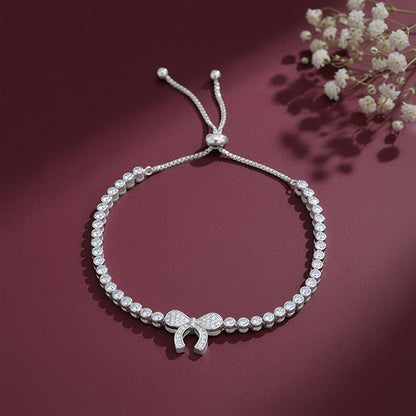 Silver Shinny Bow Bracelet