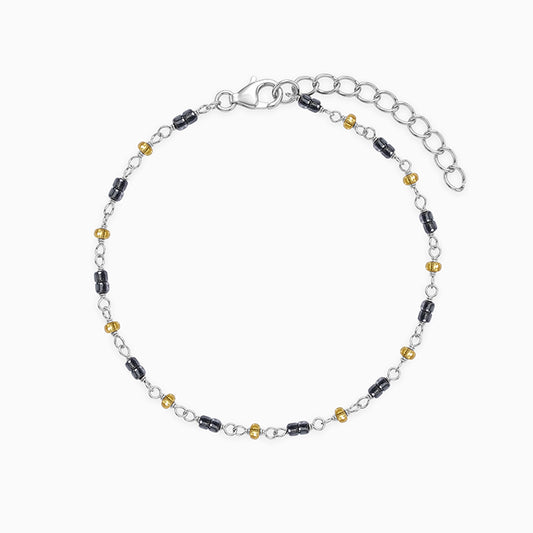 Silver Confetti Bead Bracelet