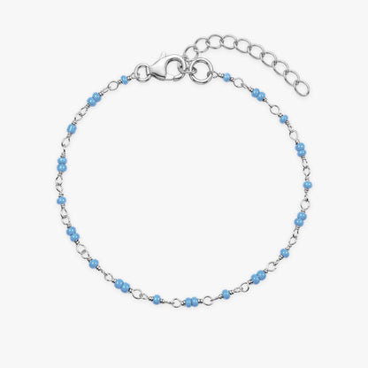 Silver Celadon Beaded Bracelet